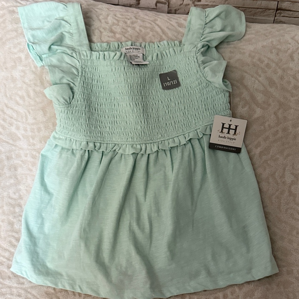 Haute Hippie Mint Green Smocked Flutter Tank Top